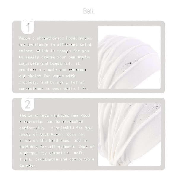 Elastisk kreft-hodeplagg for kvinner - One Size Fits Most, moteriktig gave til jul white