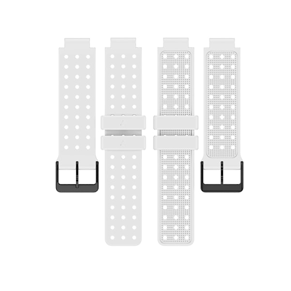 Passer for Garmin Approach S20 Monokrom Rund Hull Klokkereim Silikon Erstatningsarmbånd White