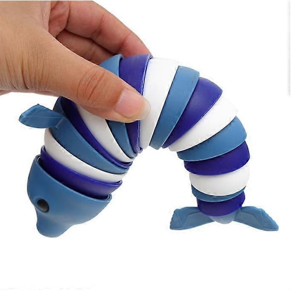 3D Artikulerede Stræk Delfin Stressbold Håndlegetøj dark blue style 3