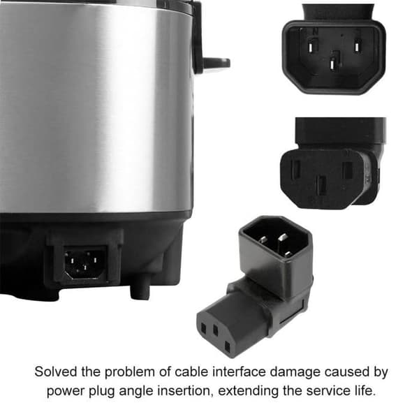 2 C14 til C13 90° strømadaptere - 250V 10A - IEC320