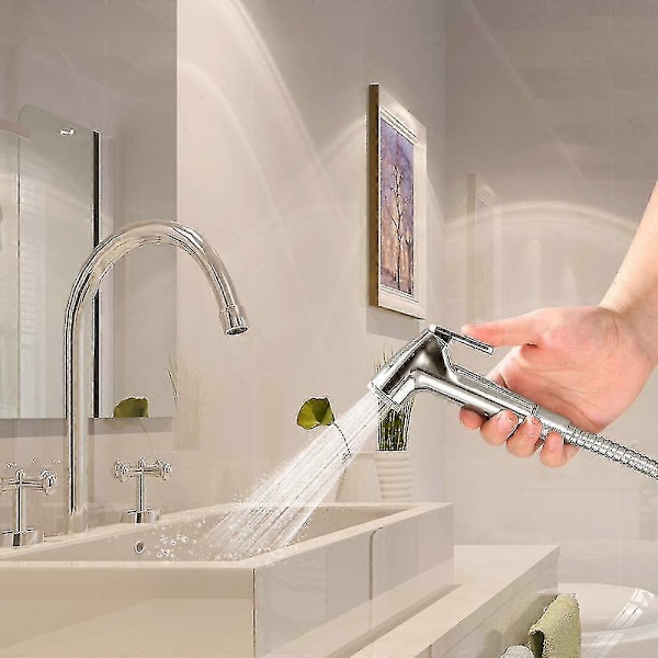 Håndholdt bidet-sprøjte til toilet til vask Toiletsprøjtepistol Brusesprøjte Babyklud Ble Vaskemaskine C