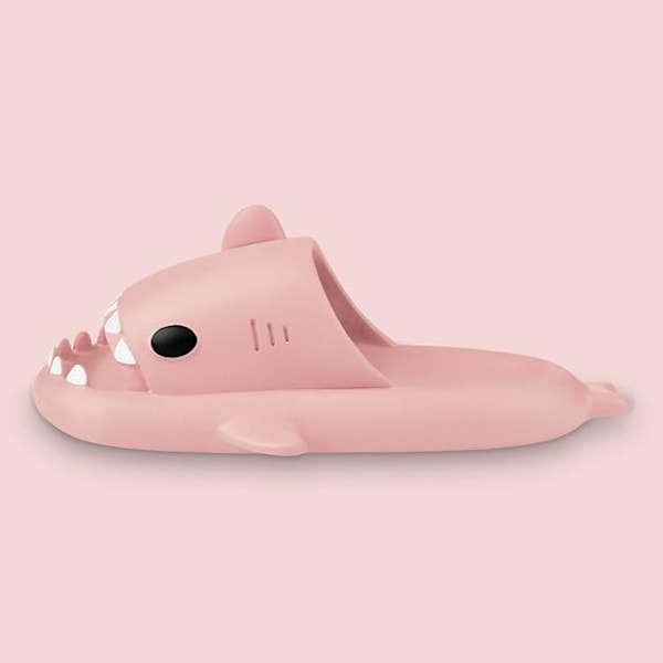 Hajtofflor för pojkar och flickor, Shark Flip Flops för män och kvinnor, Shark Slippers, Bekväma halkfria pool-hajsandaler med tjock sula för sommaren Rosa 42/43