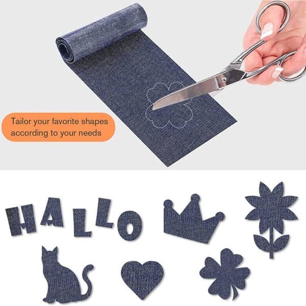 5 ruller/pakke stryke på denimlapper store denimlapper