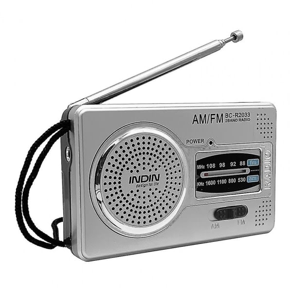 AM/FM-radio, teleskooppinen antenni, koko taajuusalue, kannettava radion vastaanotin, retro FM-maailman taskuradio soitin ikäihmisille