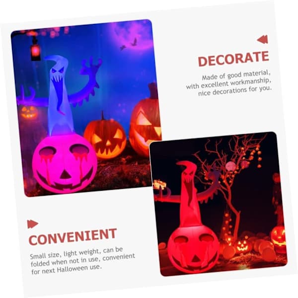 Uppblåsbart Halloween-spöke med pumpa och belysning - Utomhusdekoration