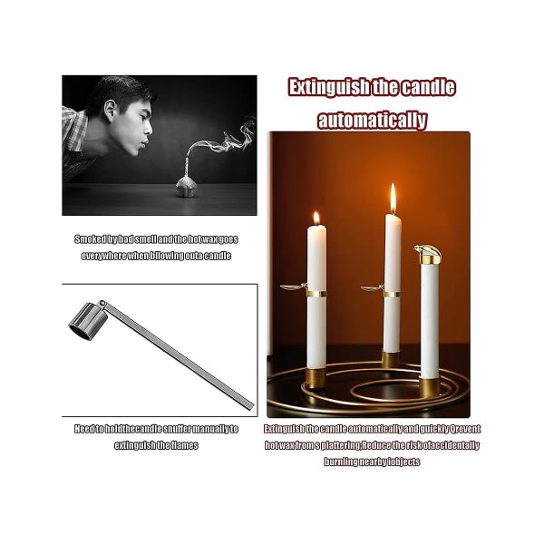 6 stk Candle Snuffer, automatisk Candle Snuffer for å slukke stearinlyssnuffere trygt