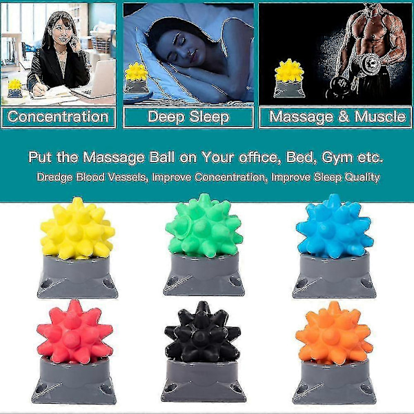 Massageboll Portabel Akupressur Massageboll Med Bas För Muskelavslappning Fasciaboll Rumble Roller Igelkott Yellow