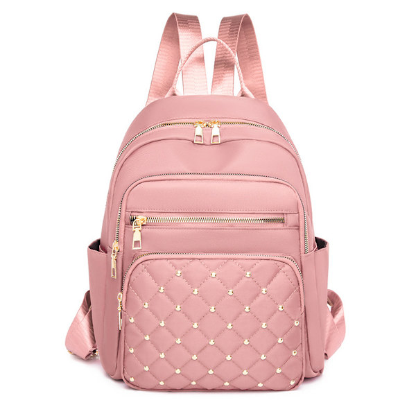 Mode Nitryggsäck Dam Liten Arbetsryggsäck Liten Axelväska Mini Reseryggsäck Dam Stöldskyddsväska Pink