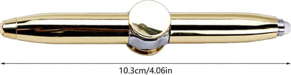 Spinner Pen med LED-lys Multifunktionel Pen til Studerende, Metal Roterende Kuglepen Silver