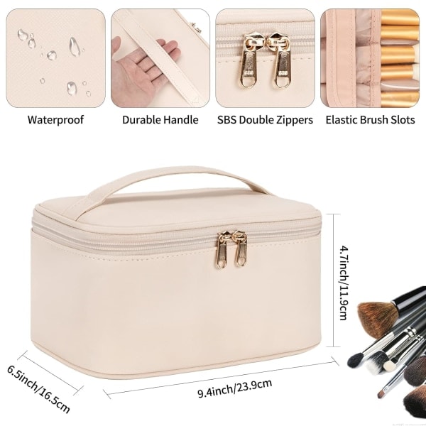 Makeup Taske, Bærbar Kosmetik Taske, Stor Kapacitet Rejsetaske Makeup Organizer, Makeup Tasker Til Kvinder Toilettaske pink