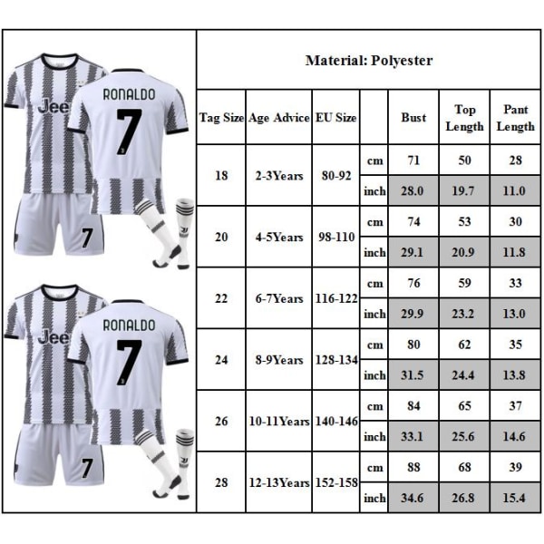 Juventus Hemma Jersey Set Barn Fotboll Kits Sport Träningsdräkt White 12-13 Years
