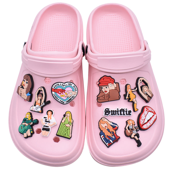 31 st Cartoon Taylor Swift figurer skor charms Clog sandaler dekoration tillbehör 31PCS