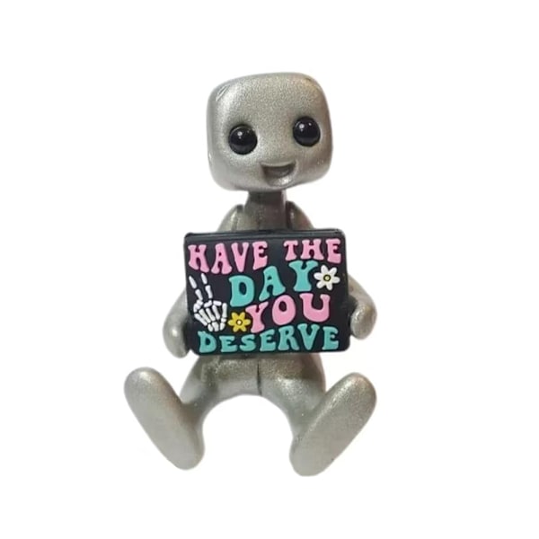 Söt liten robotfigur med slogan - Din ångest är en ljugande h*e robotdekoration C