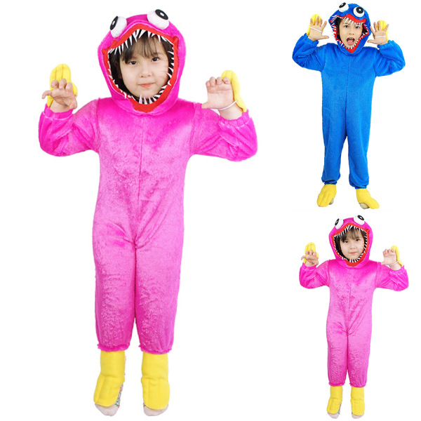 Kids Poppy Playtime Huggy Wuggy Cosplay Hoodie Jumpsuit Pink M