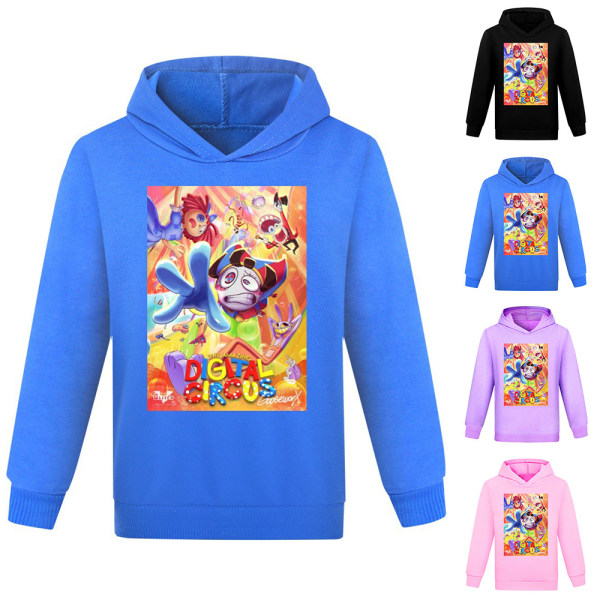 The Amazing Digital Circus Boys Girls Sports Pullover Hooded Top black 140cm