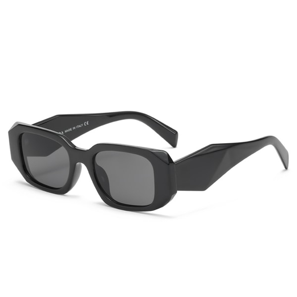 Unisex vintage solglasögon resor fyrkantiga lins glasögon Black Frame Gray Lens