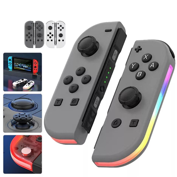 Ett par för Nintendo Switch Joy Con-kontroller Gamepad Vänster + Höger Joypad Trådlöst White