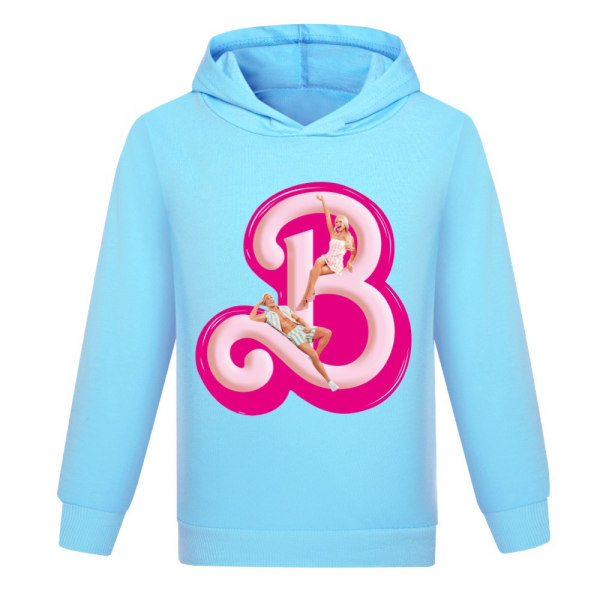 Pojkar Flickor Barbie Mode Hoodie Barn Kostym Cosplay Sweatshirt light blue 130cm