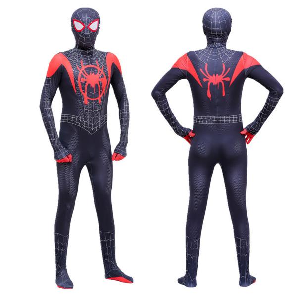 Kids Spiderman Superhero Jumpsuit Bodysuit Cosplay Kläder Black 7-9 Years