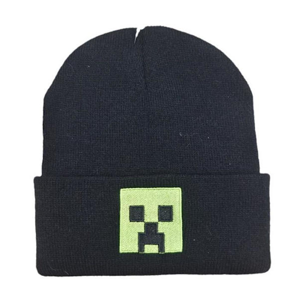 Minecraft Stickad Mössa Herrar Damer Klassisk Vinter Varm Hip-Hop Skidmössa Black
