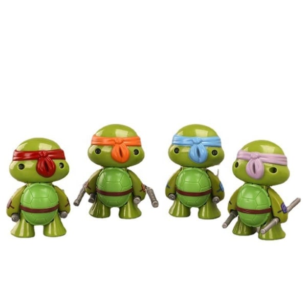 4 Pack/Set Ninja Turtles Figurer Leksaker Samlingar Modeller Små Prydnader Gåvor