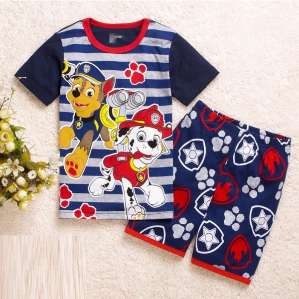 PAW Patrol Tryckta Pyjamas för Barn, Kortärmad Topp och Shorts Set B 7 Years