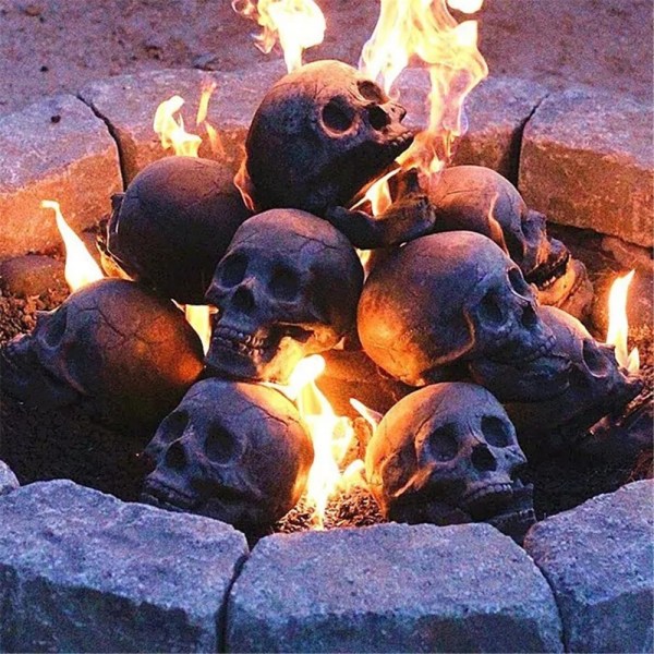 Keramisk skalle Brandsäker brandskalle Halloween dekoration