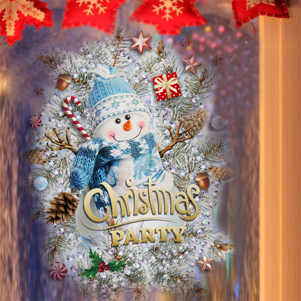 Christmas Window Clings Snowman Dekaler klistermärken