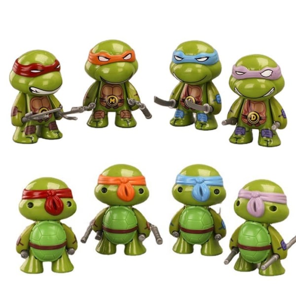 4 Pack/Set Ninja Turtles Figurer Leksaker Samlingar Modeller Små Prydnader Gåvor