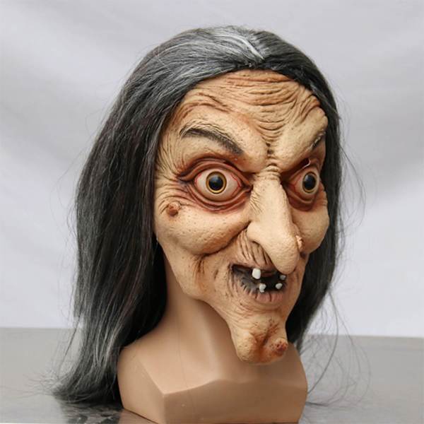 Halloween Mask för Vuxna - Realistisk Gammal Kvinna med Rynkor - Fest & Maskerad