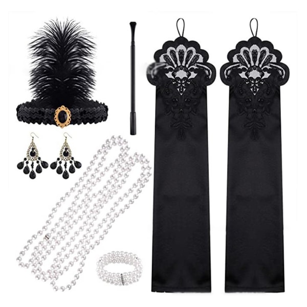 1920-talets Gatsby-accessoarer för kvinnor Flapper-kostymhuvudbonad B
