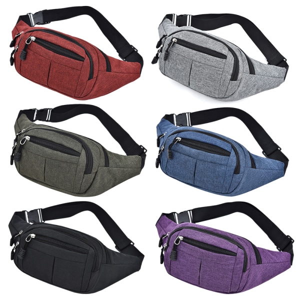 Unisex Bum Bag Fanny Pack Resor Midja Pengar Bälte Pouch Sport Semesterplånbok Red