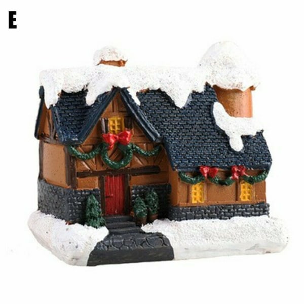 Led Light Up Mini Village House Scene Xmas Ornament Decor E