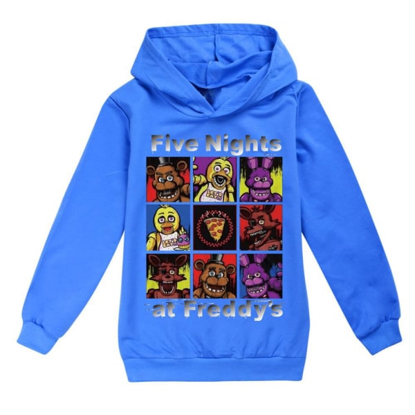 Barn Pojkar Cartoon Print Långärmad Hoodie Huvtröja Vinter Jumper Sweatshirt Dark blue 160cm
