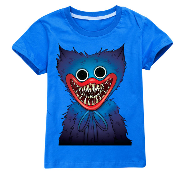 Poppy Playtime Huggy Wuggy Casual 3D kortärmad T-shirt Dark Blue 130cm