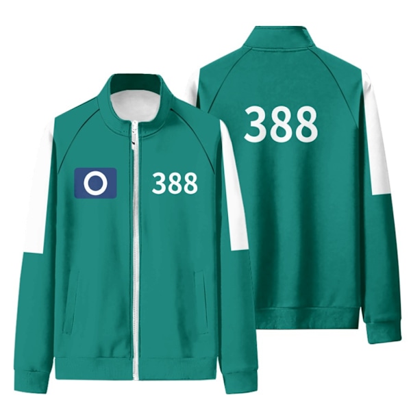 Squid Game 2 Dam & Herrar Sweatkläder Nyhet Full Zip Jacka Cosplay Film Kostym #388 L