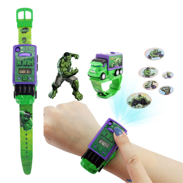 Superhjältar Kids Digital Cartoon 6 bilder Projektion Watch Toy Creative Gift The Hulk