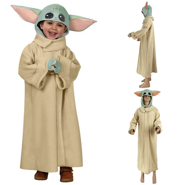 Star Wars The Mandalorian Yoda Kostym Robe med Hatt M