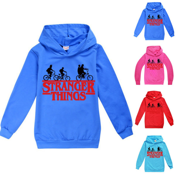 Stranger Things Barn Hoodie Jumper Topp Sweatshirt för Pojkar Light Blue 140cm