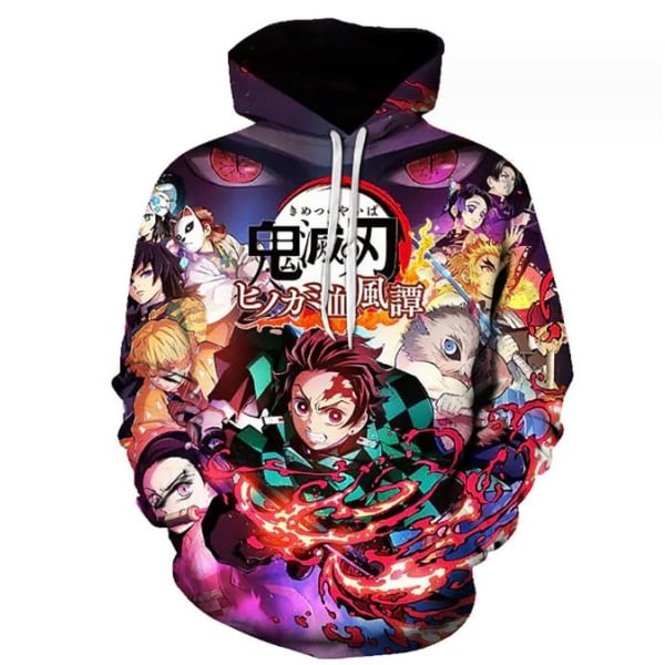 Kids Boys Demon Slayer Casual Hoodie Långärmad Hooded Sweatshirt Pullover Toppar B 130cm