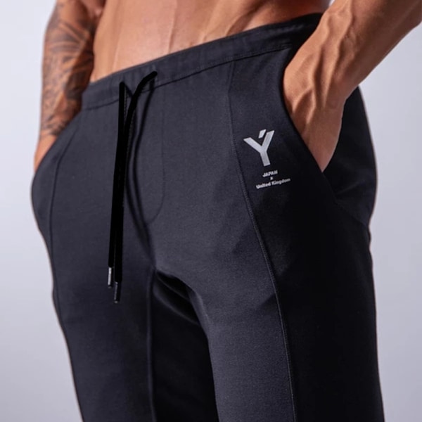 Herrar Fitness Byxor Snörning Löpning Casual Mode Byxor Navy Blue XL