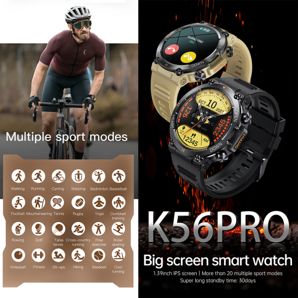 Smarta klockor Herr Full Touch Screen Sport Fitness Watch army green
