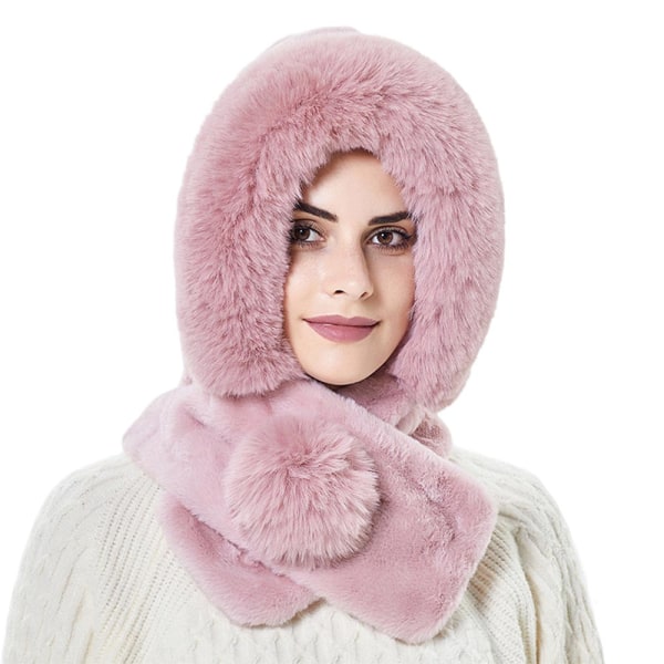 Vinterhatt Kvinnor Tjocka varm cap utomhus hörselskydd mössor pink