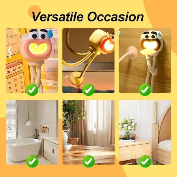 Bytbar Formad Rolig Bläckfisk Nattlampa DIY Formlampa med Sugkopp Present Beige