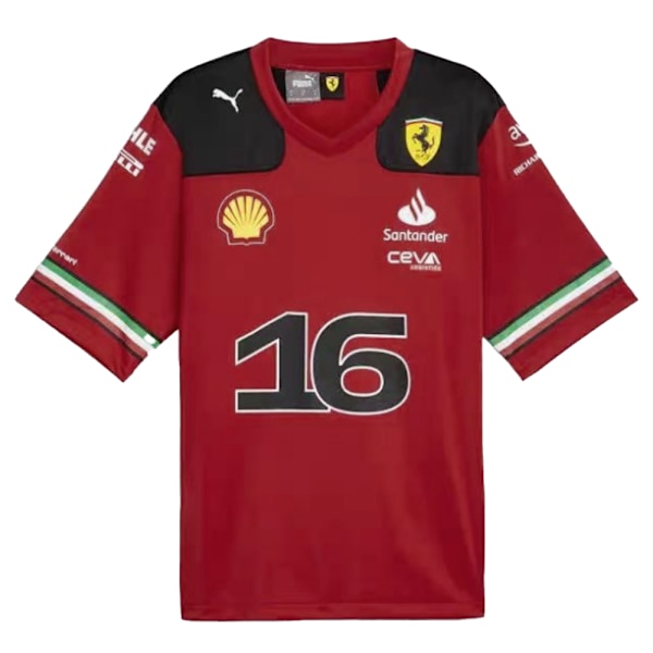 Scuderia Ferrari F1 PUMA Las Vegas LECLERC \"16\" Amerikansk Fotbollströja T-shirt M