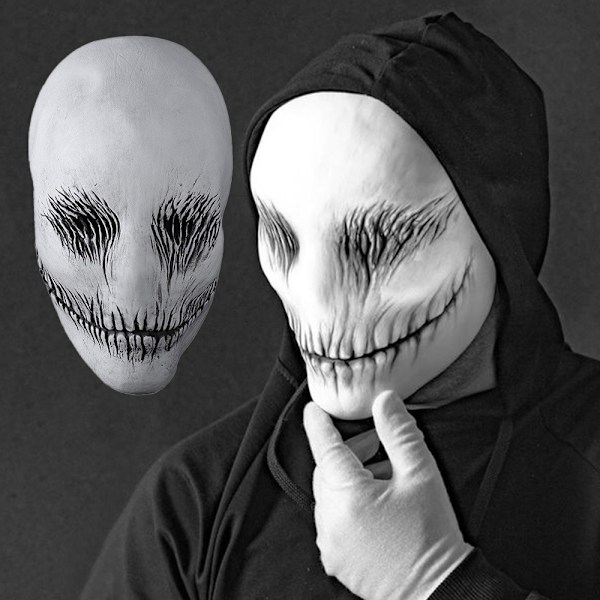 Slender Man Skräck Spöke Latex Mask Halloween Maskerad Kostym Rekvisita