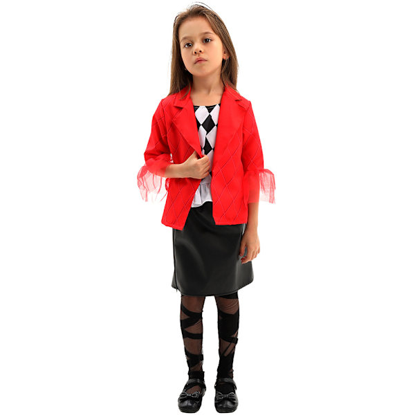 Joker 2 Kids Flickkostym Cosplay Outfit Maskeraddräkt Halloween Festkläder Set M