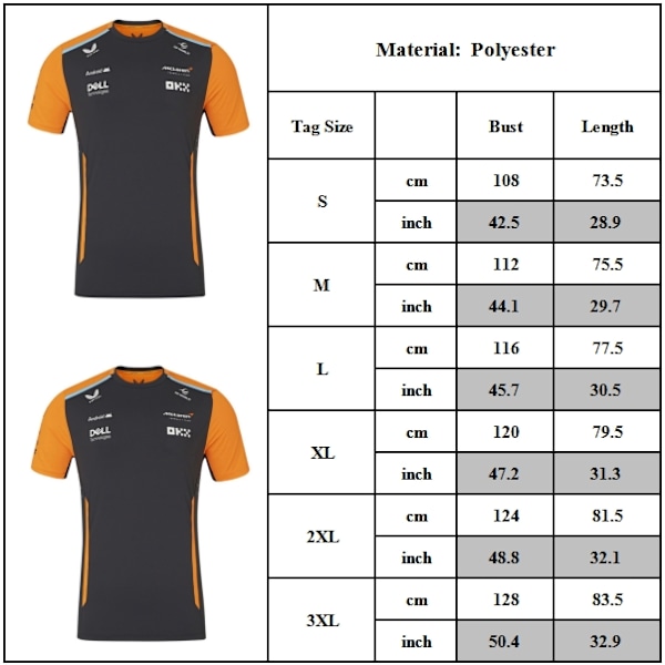 Racing Suit F1 Herr 2024 Team Kortärmad T-shirt Toppar, Gul M