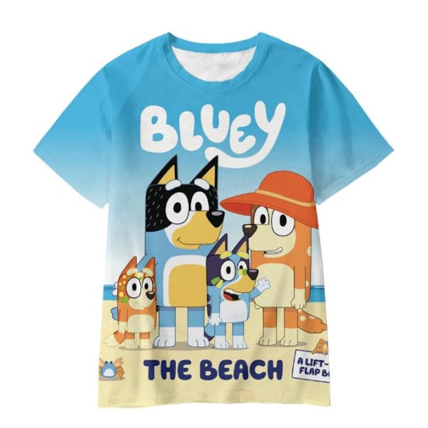 Barn Blueys tryck kortärmad T-shirt pojkar flickor sommar strand Tee blus toppar A 7-8 Years