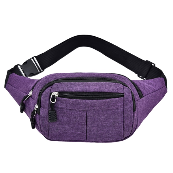 Unisex Bum Bag Fanny Pack Resor Midja Pengar Bälte Pouch Sport Semesterplånbok Purple